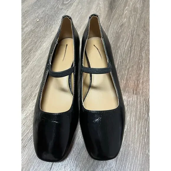 Madewell Black Patent Mary Jane Block Heels - Picture 5 of 10